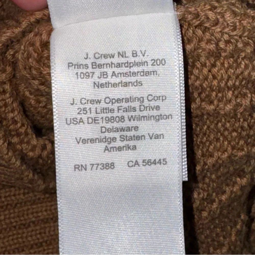 J.Crew Heritage Cotton Cable-Knit Cardigan Sweater Vest - Brown Camel Men's XL
